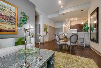 Living spaces with high ceilings, expansive windows, energy-efficient interiors and custom color accent walls